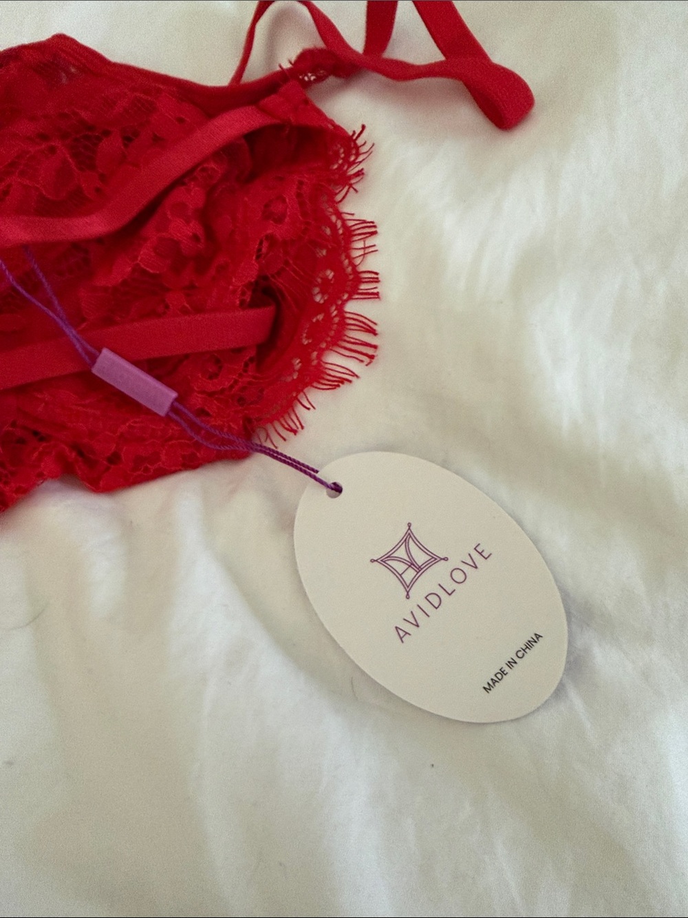 Red Lace Longline Bralette - Women Intimates & Sleepwear - Picture 3 of 3